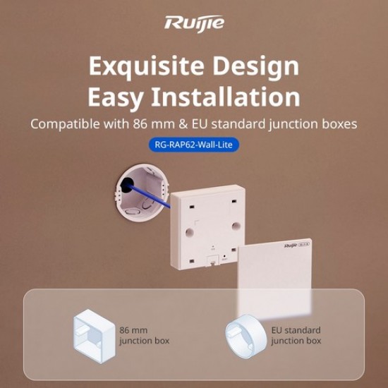Reyee {RG-RAP62-Wall-Lite} , Wi-Fi 6 AX3000 Dual-Band Wall-Plate AP