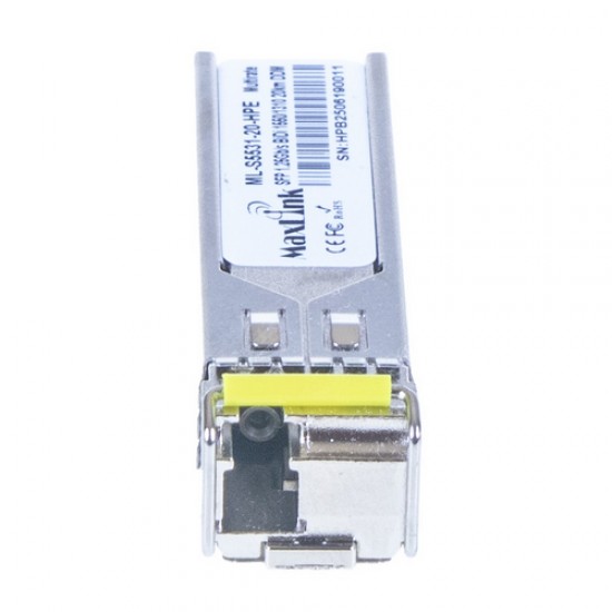 Optical Module 1.25G SFP, WDM(BiDi), Singlemode, Tx1550/Rx1310nm, 20km, 1x LC connector, DDM, HPE