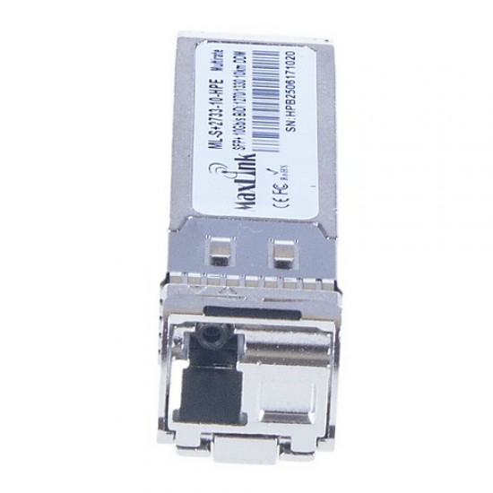 MaxLink {ML-S+2733-10-HPE} 10G SFP+, WDM(BiDi), Singlemode, Tx1270/Rx1330nm, 10KM, 1x LC, DDM, HPE