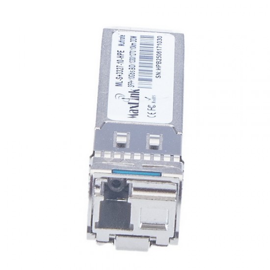 MaxLink {ML-S+3327-10-HPE} 10G SFP+, WDM(BiDi), Singlemode, Tx1330/Rx1270nm, 10KM, 1x LC, DDM, HPE