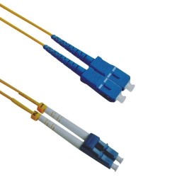 Fiber Optic Patch Cord, LCupc-SCupc, Singlemode 9/125UM, Duplex, 3m