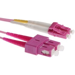 Fiber Optic Patch Cord OM4, LCupc-SCupc, Multimode 50/125UM, Duplex, 1m