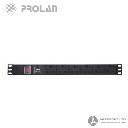 PROLAN PDU UK 6 Port with Switch + SPD (Cable length 1,8M)