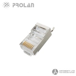 PROLAN STP modular plugs with tail for CAT5E (100 pcs)