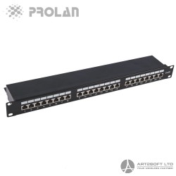 PROLAN Patch Panel, STP CAT6, 24 Ports, 19