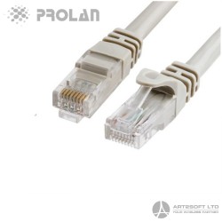 PROLAN Grey CAT6 10m Patch Cord UTP, 26AWG, CCA, PVC