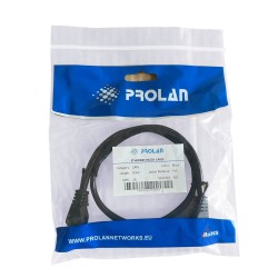 PROLAN Black CAT6 2m Patch Cord UTP, 26AWG, CCA, PVC