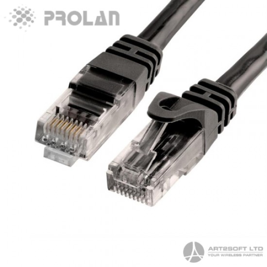 PROLAN Black CAT6 10m Patch Cord UTP, 26AWG, CCA, PVC PROLAN Black CAT6 10m Patch Cord UTP, 26AWG, CCA, PVC