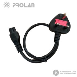 PROLAN Black Power Cord 0.5m (UK Plug)