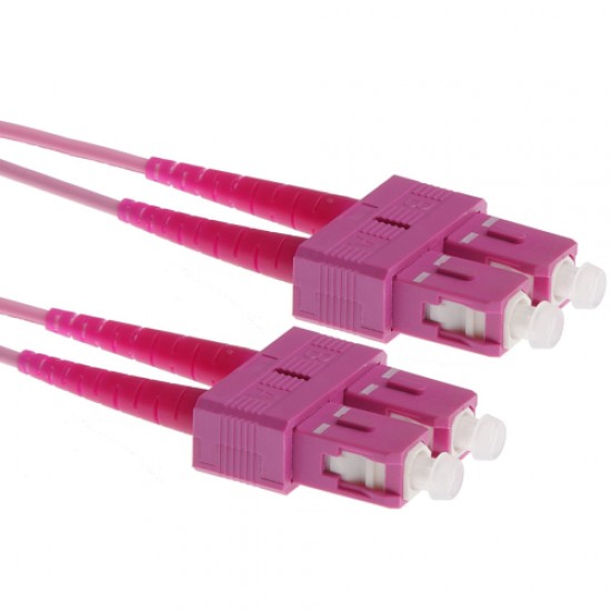 Fiber Optic Patch Cord OM4, SCupc-SCupc, Multimode 50/125UM, Duplex, 1m