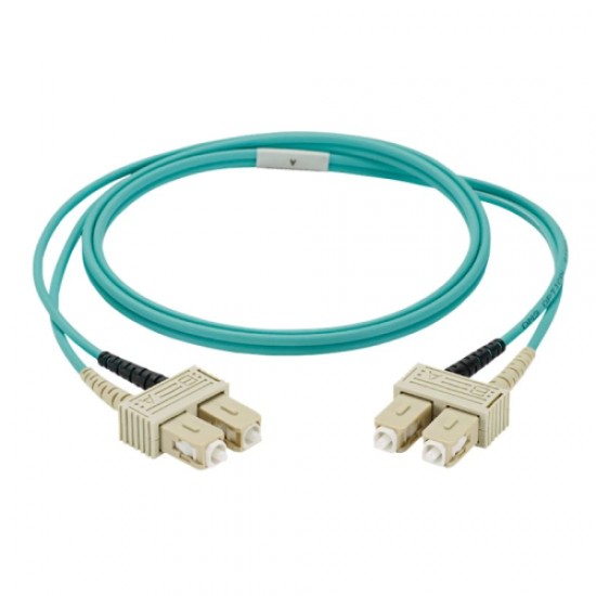 Fiber Optic Patch Cord OM3, SCupc-SCupc, Multimode, Duplex, 3mm, 1m