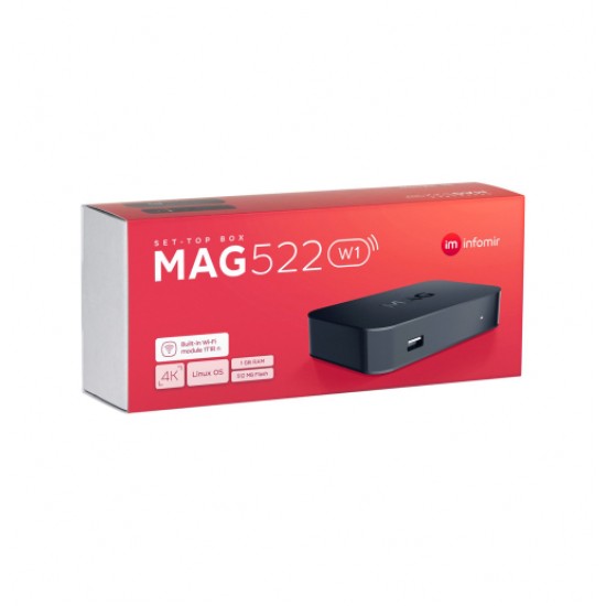 Infomir MAG522W1 IPTV STB SET-TOP BOX, 4K HDR HEVC WITH WIFI