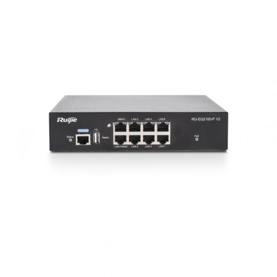 Ruijie Smart Access Gateway, 7 POE/POE+, 8GE Ports (up to 2 WAN, 7 LAN)