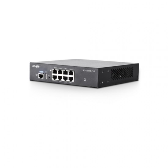 Ruijie Smart Access Gateway, 7 POE/POE+, 8GE Ports (up to 2 WAN, 7 LAN)