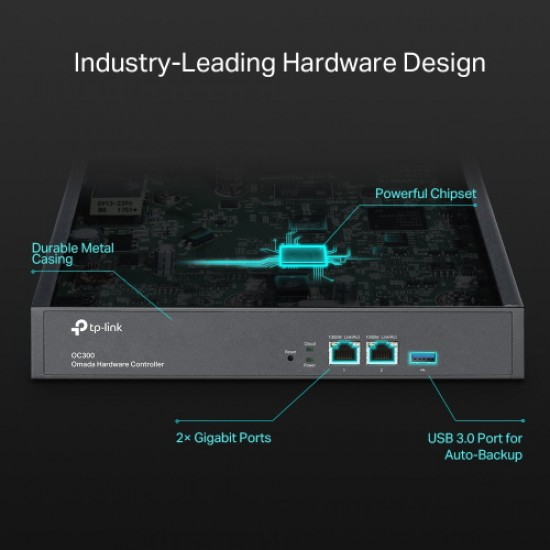 TP-Link OC300 Omada Hardware Controller, 2x 10/100/1000 Mbps Ports, 1x USB 3.0 Port