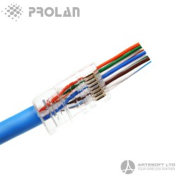 PROLAN CAT6A Pass Through Plugs, UTP (100 pcs)