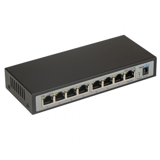 ML Managed Reverse PoE Switch, 7x PoE IN, 1x PoE Out, 1x DC Out