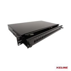 KELINE Sliding patch panel for 24x SC-SC, LC-LC Duplex or LSH-LSH adapters, removable front panel