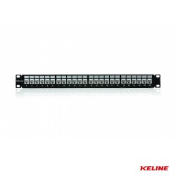 Keline Patch panel, Cat.6, 24x RJ45, 1U, black
