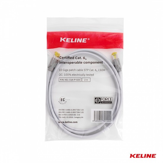 Keline Patch cable STP, Category 6A, LSOH - 0.5m