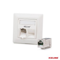 Keline Outlet Modulo50, for 2xRJ45, flush-mounted (non-branded, empty)
