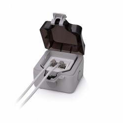 Keline IP66 Outlet, 2-port, wall-mounted, empty