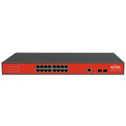 WI-TEK 16 Port Gigabit Managed PoE Switch 48V + 2 SFP