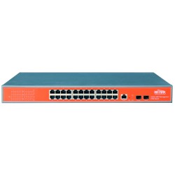 WI-TEK 24 Port Gigabit Managed PoE 48V Switch + 2 SFP