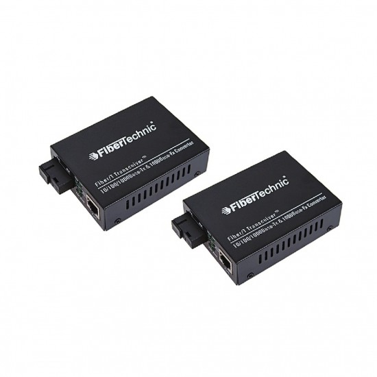 FiberTechnic Gigabit Media Converter WDM SM TX1310/RX1550nm SC/PC simplex 20km - Pair