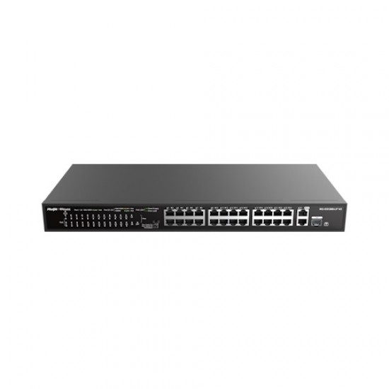 Reyee RG-ES126S-LP-V2 24-Port 10/100Mbps Rackmount PoE+ Switch with 2x Gigabit Uplink