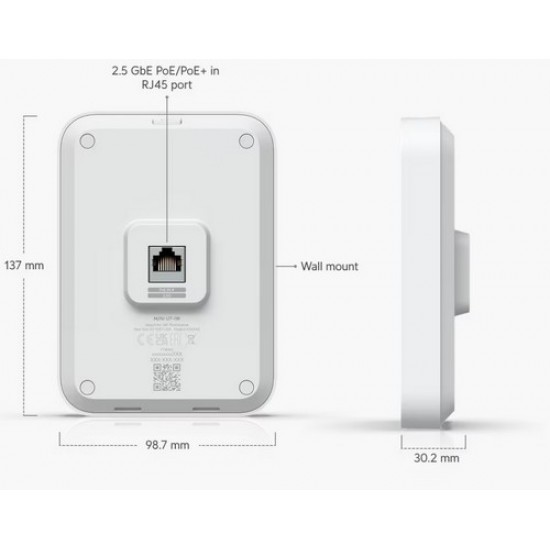 Ubiquiti {U7-IW} UniFi AP U7 In-Wall Ubiquiti {U7-IW} UniFi AP U7 In-Wall